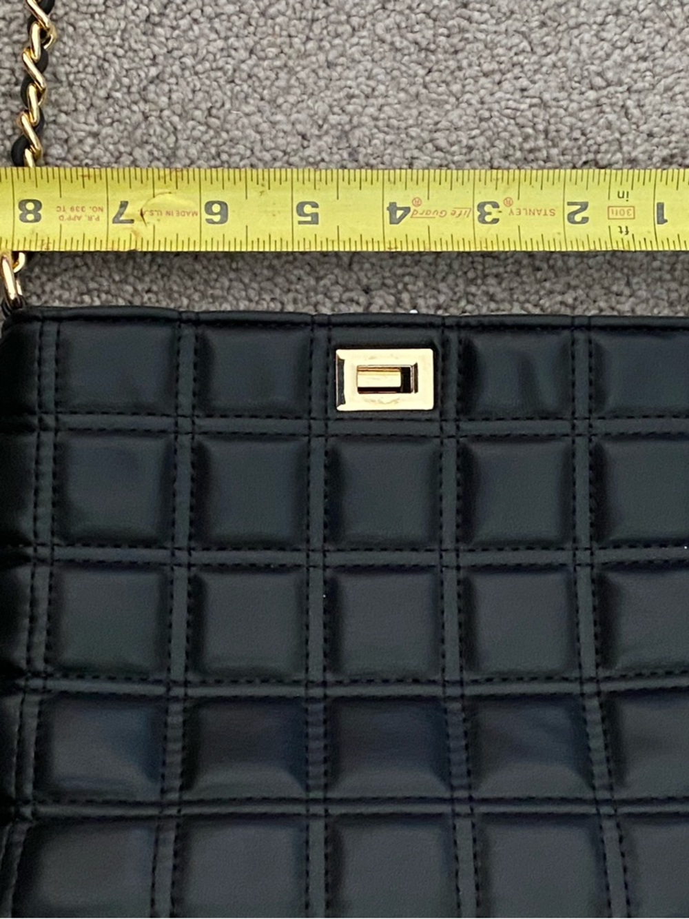 Classic Black Quilted Shoulder Bag with Gold Chain Strap